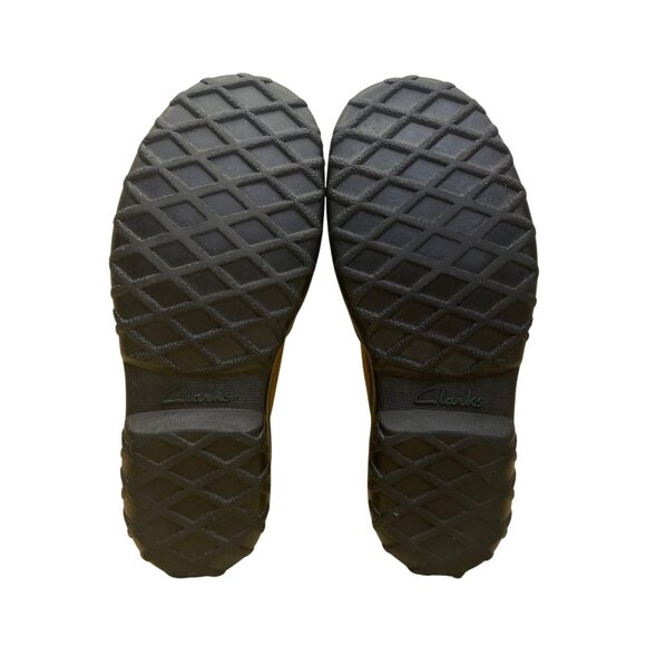 Clarks Men’s Brown & Black Leather Waterproof Slip-On Outdoor Shoes Size 7M